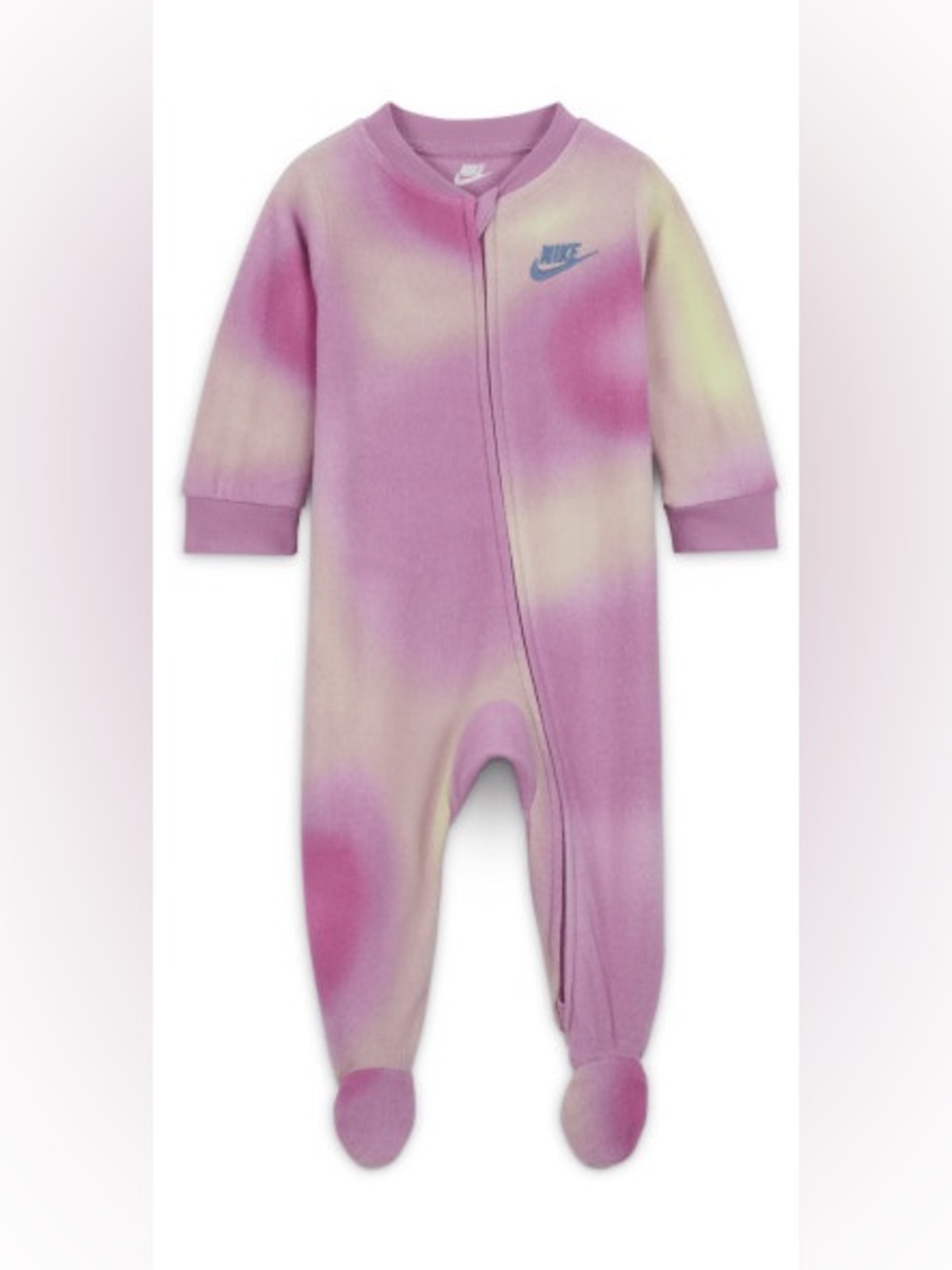Nike Purple and Cream Tie-Dye Baby Footed One-Piece